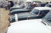 Une belle brochette de MG B vertes et blanches, de course ou pas, GT et cabriolets,128 Ko
